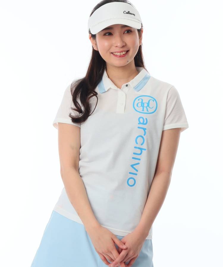 AR 【UV】ロゴプリント半袖ポロシャツ