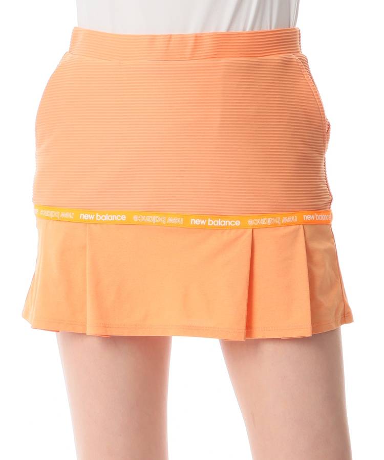 NB 一体型ぺチパンツ付ロゴライン裾プリーツスカート