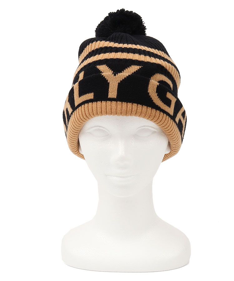 パーリーゲイツ PG ロゴボーダーポンポン付きニット帽 レディース