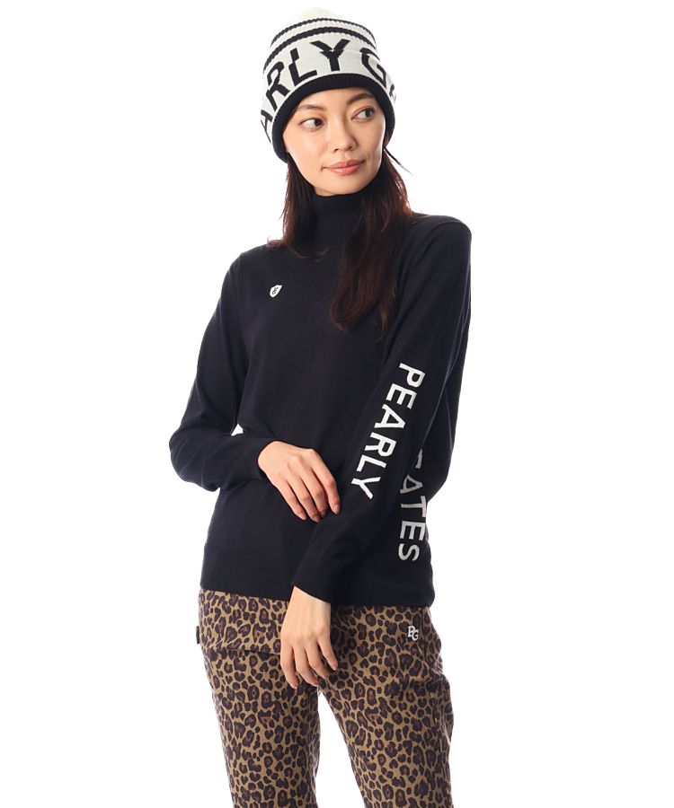 パーリーゲイツ PG ロゴボーダーポンポン付きニット帽 レディース