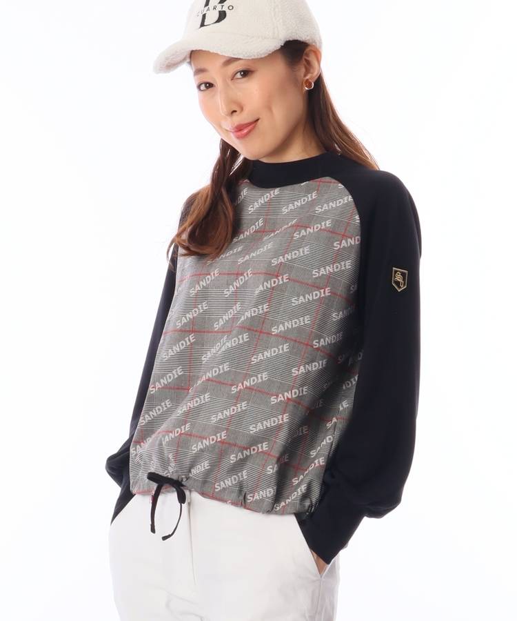 SD チェックロゴモックネック長袖カットソー