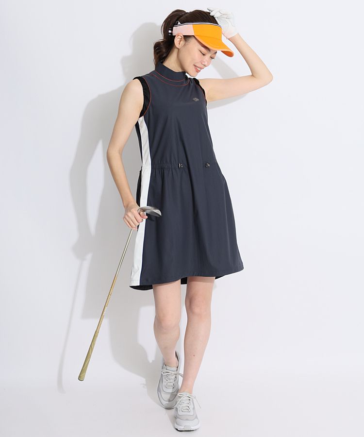 ランバンスポール  サンバイザー と スカート の SET  38　ネイビー ランバン スポール LANVIN SPORT サンバイザー【リボン取り外し