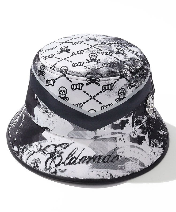 マーク＆ロナ ML ロゴデザイン顎紐付バケットハット レディースゴルフ