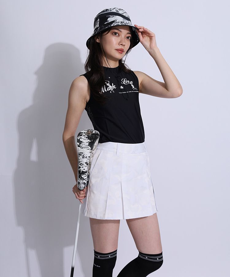 マーク＆ロナ ML 一体型ペチパンツ艶スカルカモフラスカート