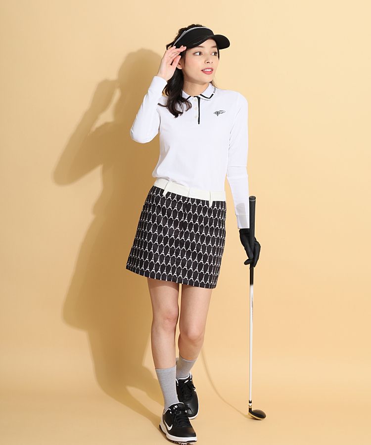 ビームスゴルフ BE 【吸水速乾UV】バイカラーライン長袖ポロシャツ