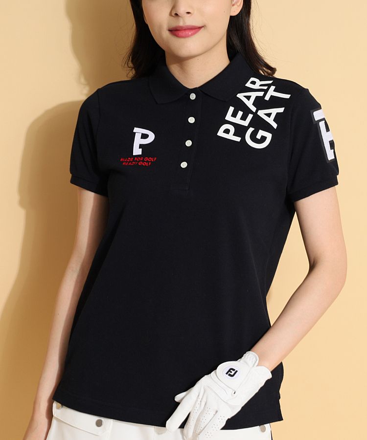 パーリーゲイツ PG ロゴワッペンカノコ半袖ポロシャツ レディース