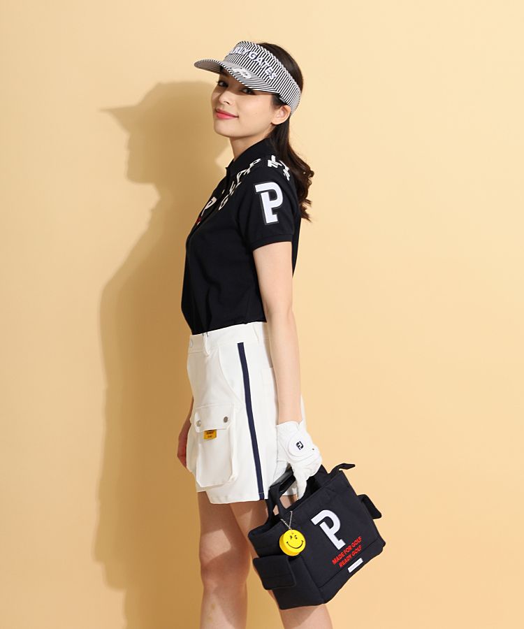 パーリーゲイツ PG ロゴワッペンカノコ半袖ポロシャツ レディース