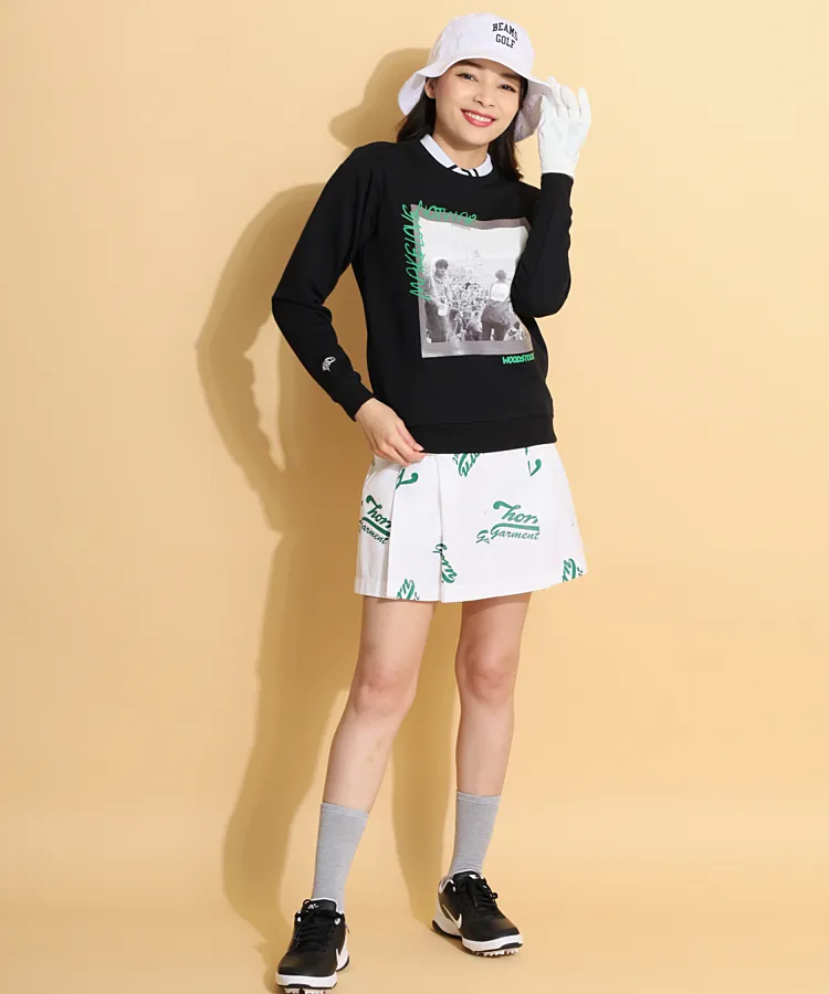 ホーンガーメント HO 一体型ペチパンツロゴPrintプリーツ