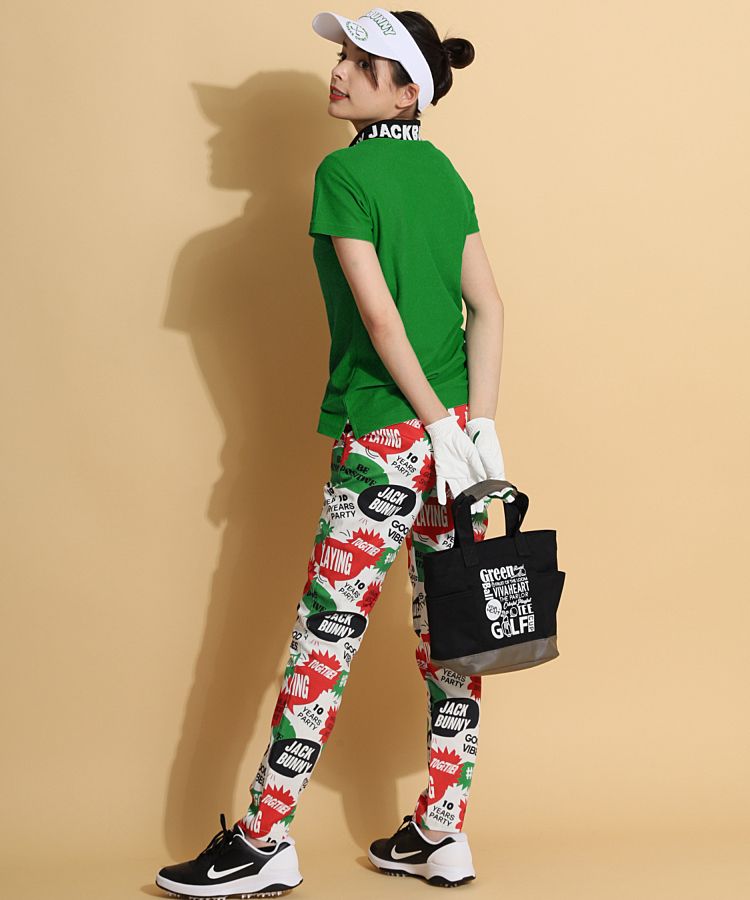 なな ジャックバニー 撥水ロングパンツ クロップドパンツ ゴルフ ジャックバニー JB 吹き出しプリントロングパンツ レディース