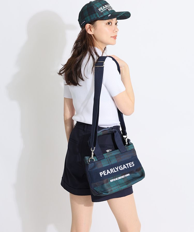 パーリーゲイツ　ブラックウォッチ柄2WAYカートバッグ　新品未使用 パーリーゲイツ PG ブラックウォッチ柄2WAYカートバッグ レディース