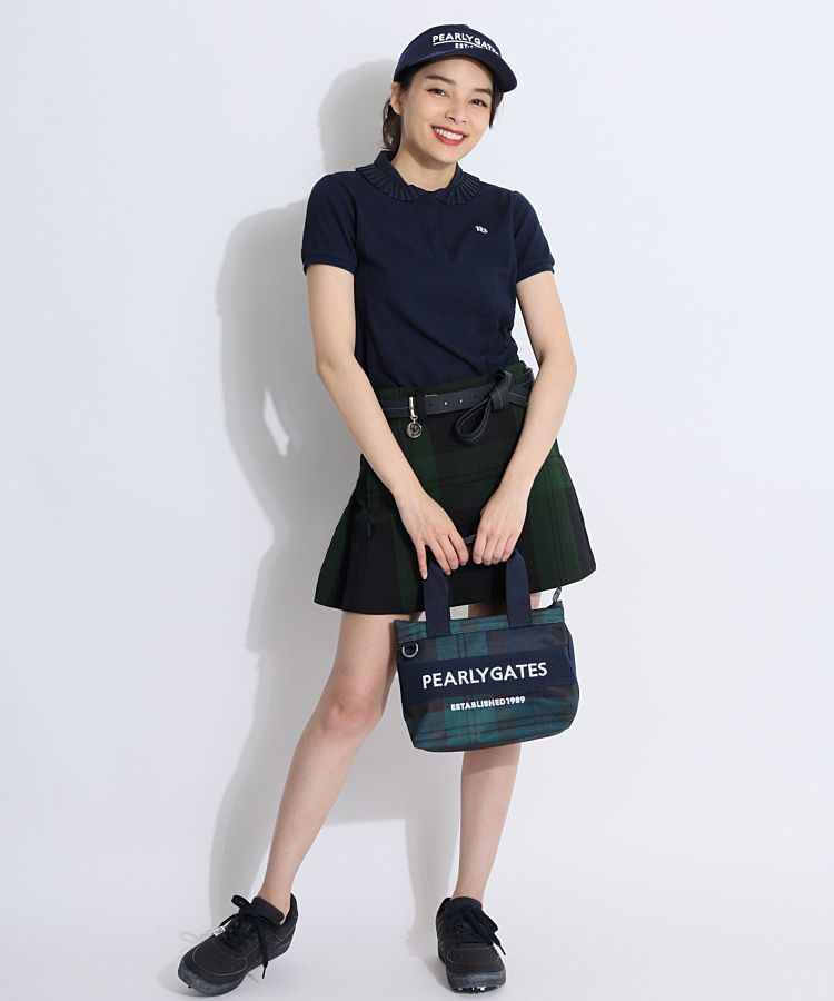 パーリーゲイツ PG ブラックウォッチ柄2WAYカートバッグ レディース