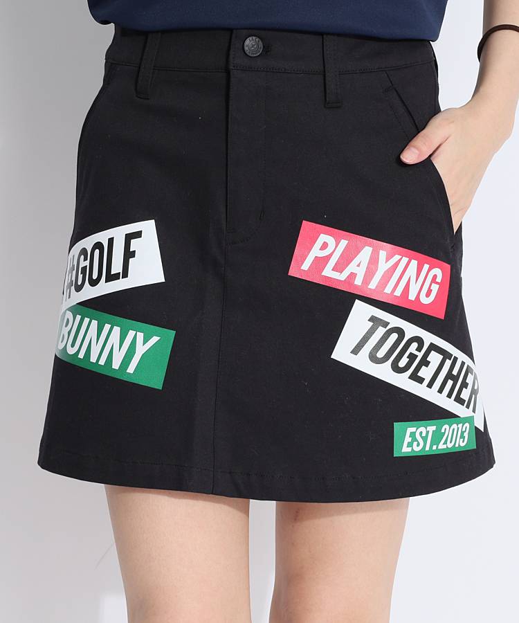JB 一体型ペチパンツ付きカラフルプリントスカート