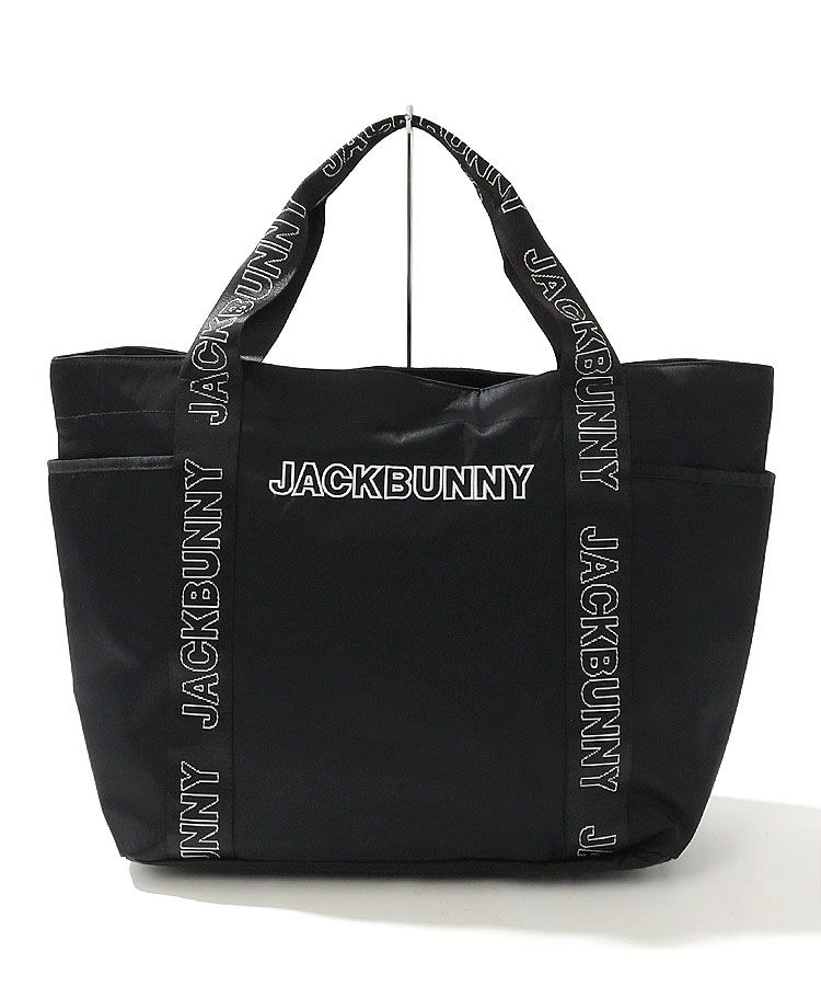 新品 JACKBUNNY ジャックバニー 大容量 トートバッグ 黒 ジャックバニー JB ロゴラインテープトートバッグ レディース