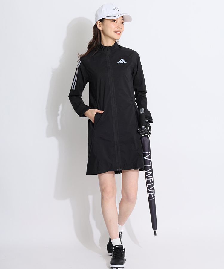 アディダスゴルフ AG 【透湿防水】収納袋付きスリーストライプレイン