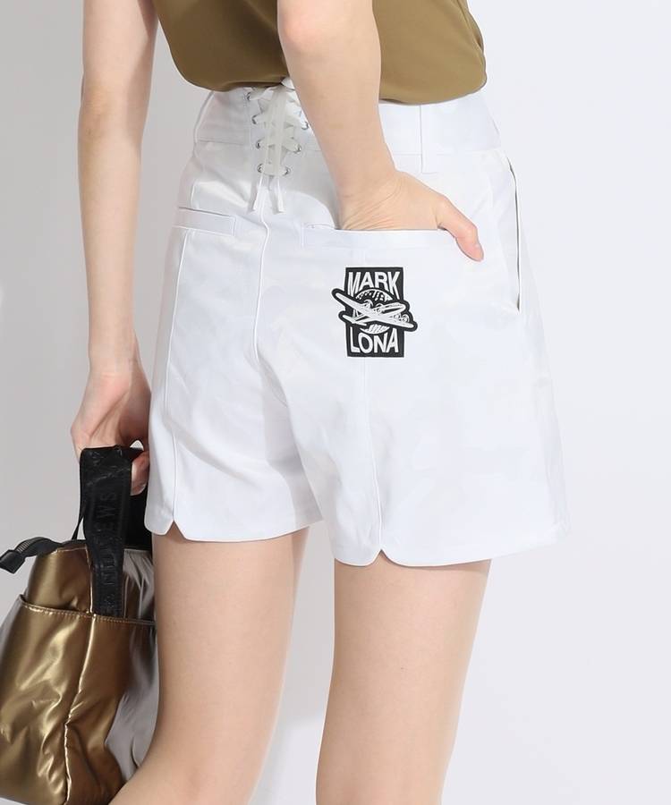 ML バックリボン艶スカルカモフラショートパンツ