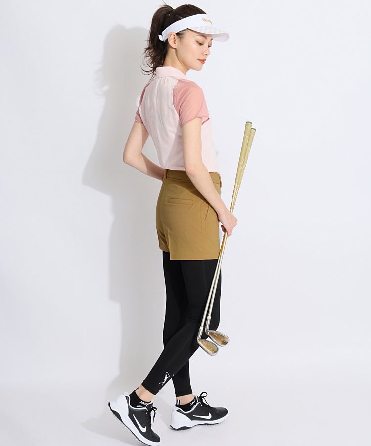 マーク＆ロナ ML シアー袖カモフラ半袖ポロシャツ レディース