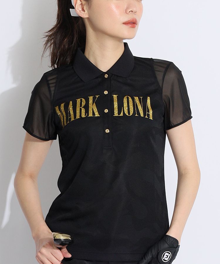 ★美品★MARK&LONA　シアー袖カモフラ半袖ポロシャツ　サイズ　40 ☆美品☆MARK&LONA シアー袖カモフラ半袖ポロシャツ サイズ 40