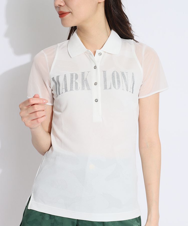 MARK&LONA半袖ポロシャツ | ホワイト レディース |ゴルフウェア MARK&LONA半袖ポロシャツ | ホワイト レディース |ゴルフウェア