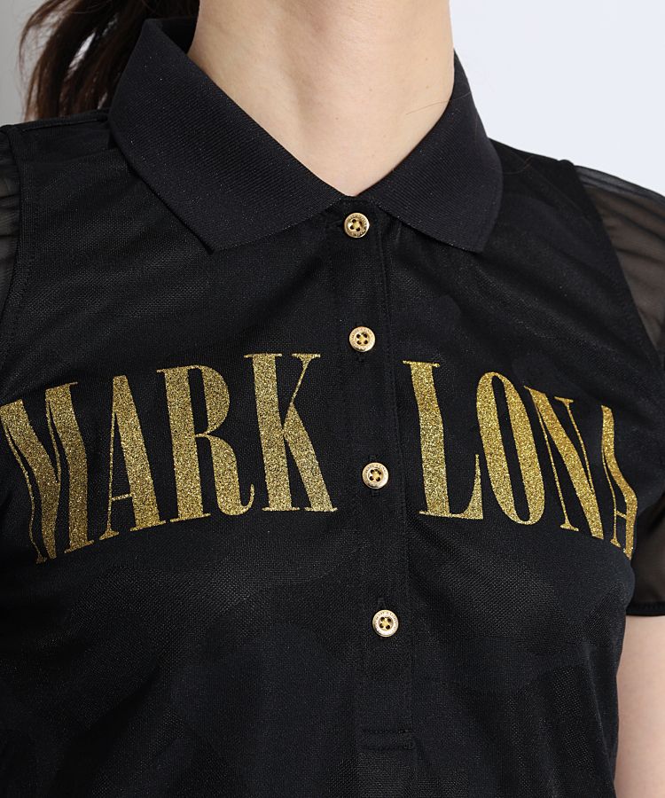 ★美品★MARK&LONA　シアー袖カモフラ半袖ポロシャツ　サイズ　40 ☆美品☆MARK&LONA シアー袖カモフラ半袖ポロシャツ サイズ 40