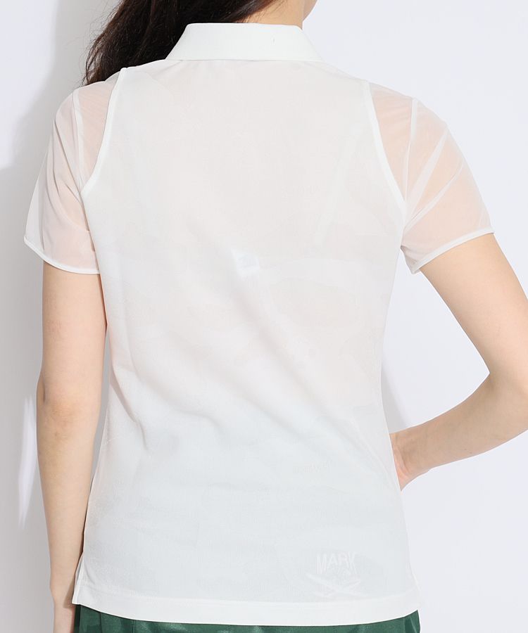 ☆美品☆MARK&LONA シアー袖カモフラ半袖ポロシャツ サイズ 40 マーク